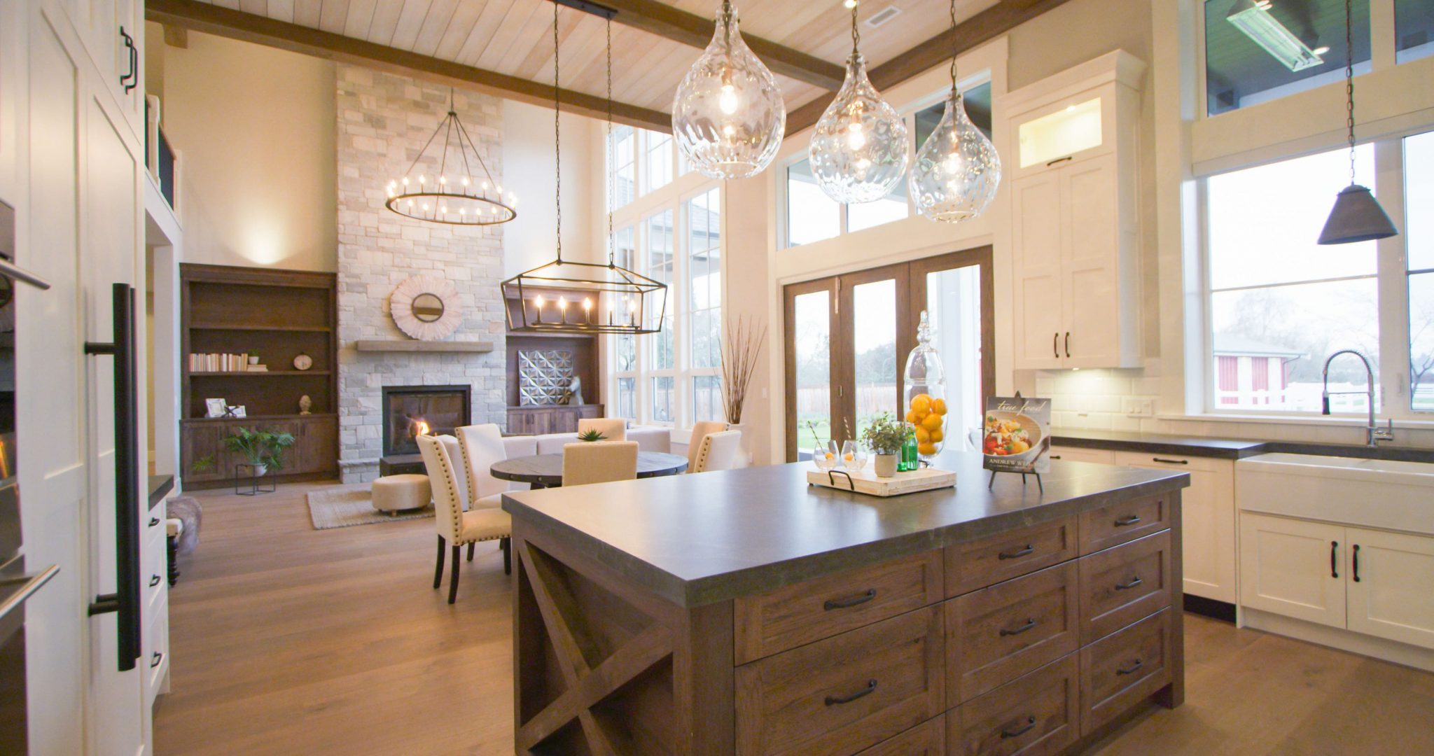 Open concept kitchen and dining area