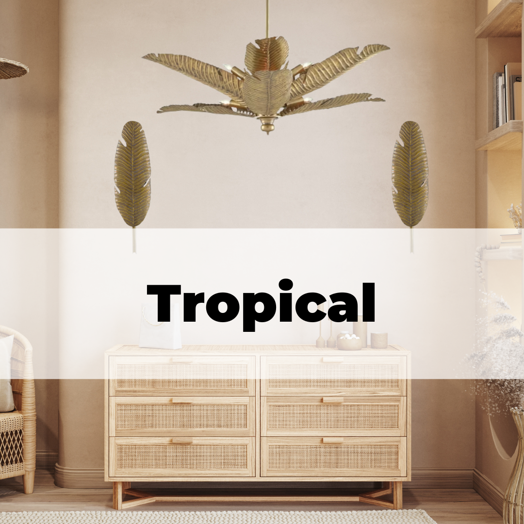 Tropical lighting boho design